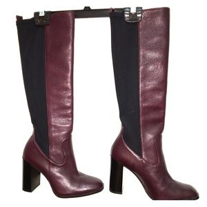 COPY - Zara burgundy leather knee high boots size…